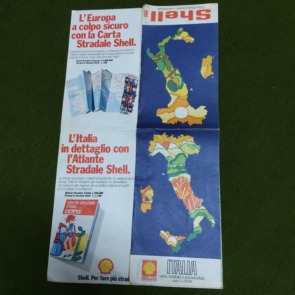 Shell : Vintage wegenkaart Italië 1972, Ophalen of Verzenden, Gelezen, Italië