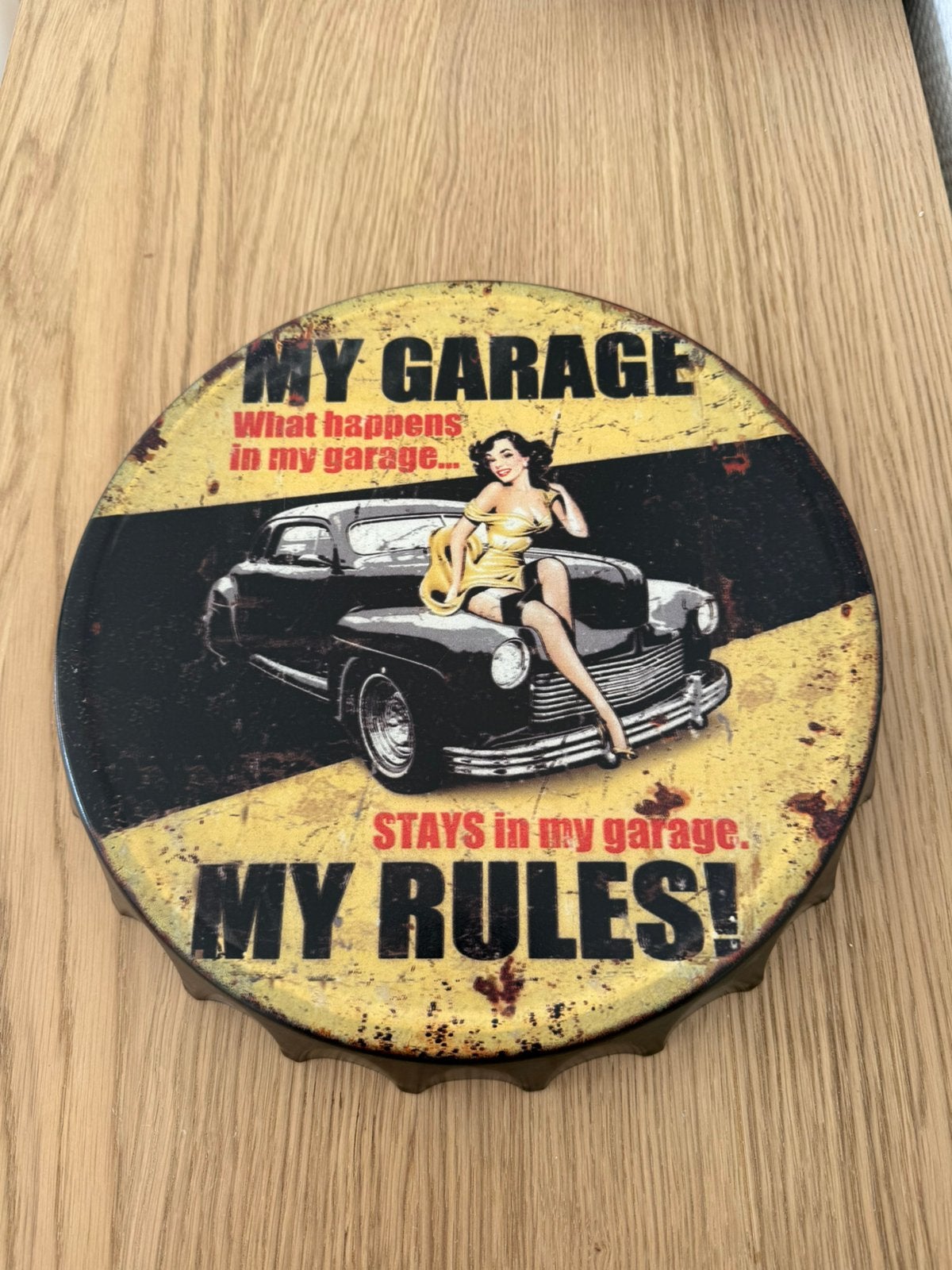 Mancave bord, Ophalen, Zo goed als nieuw