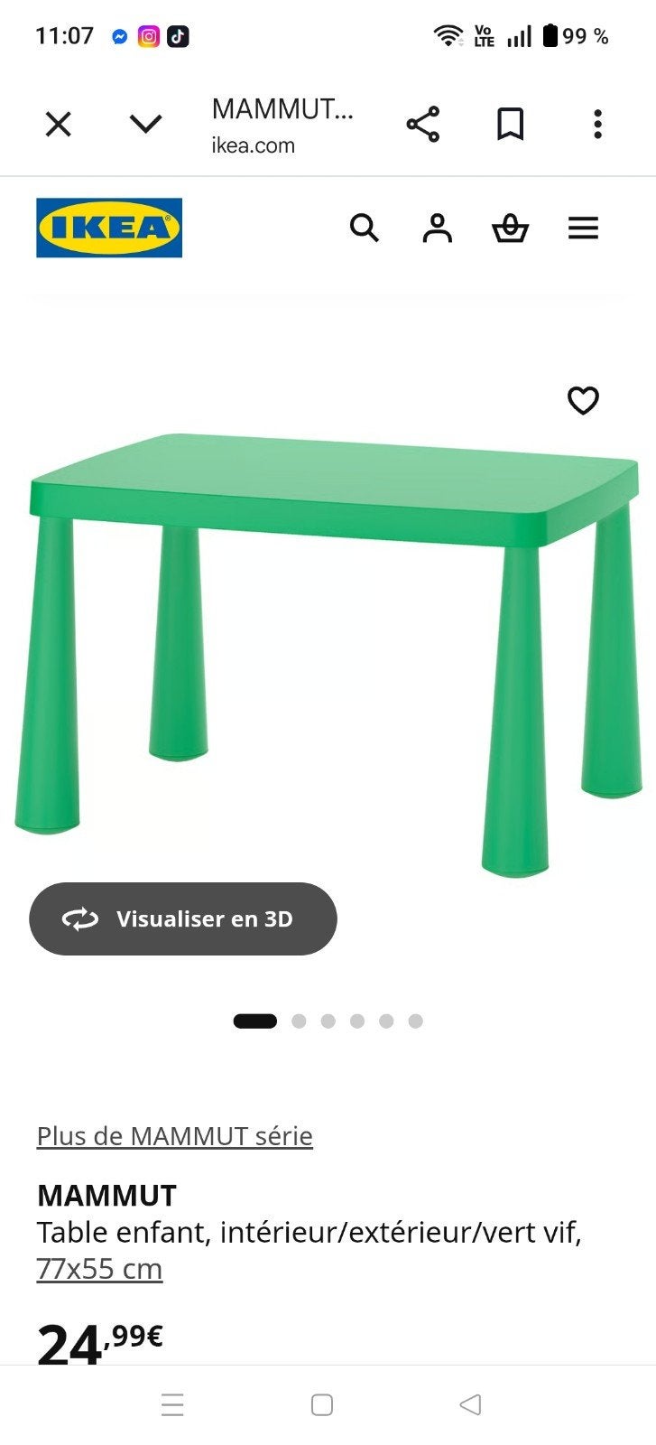 Table Ikéa et 4 chaises blanche, Enlèvement, Utilisé, Plastique