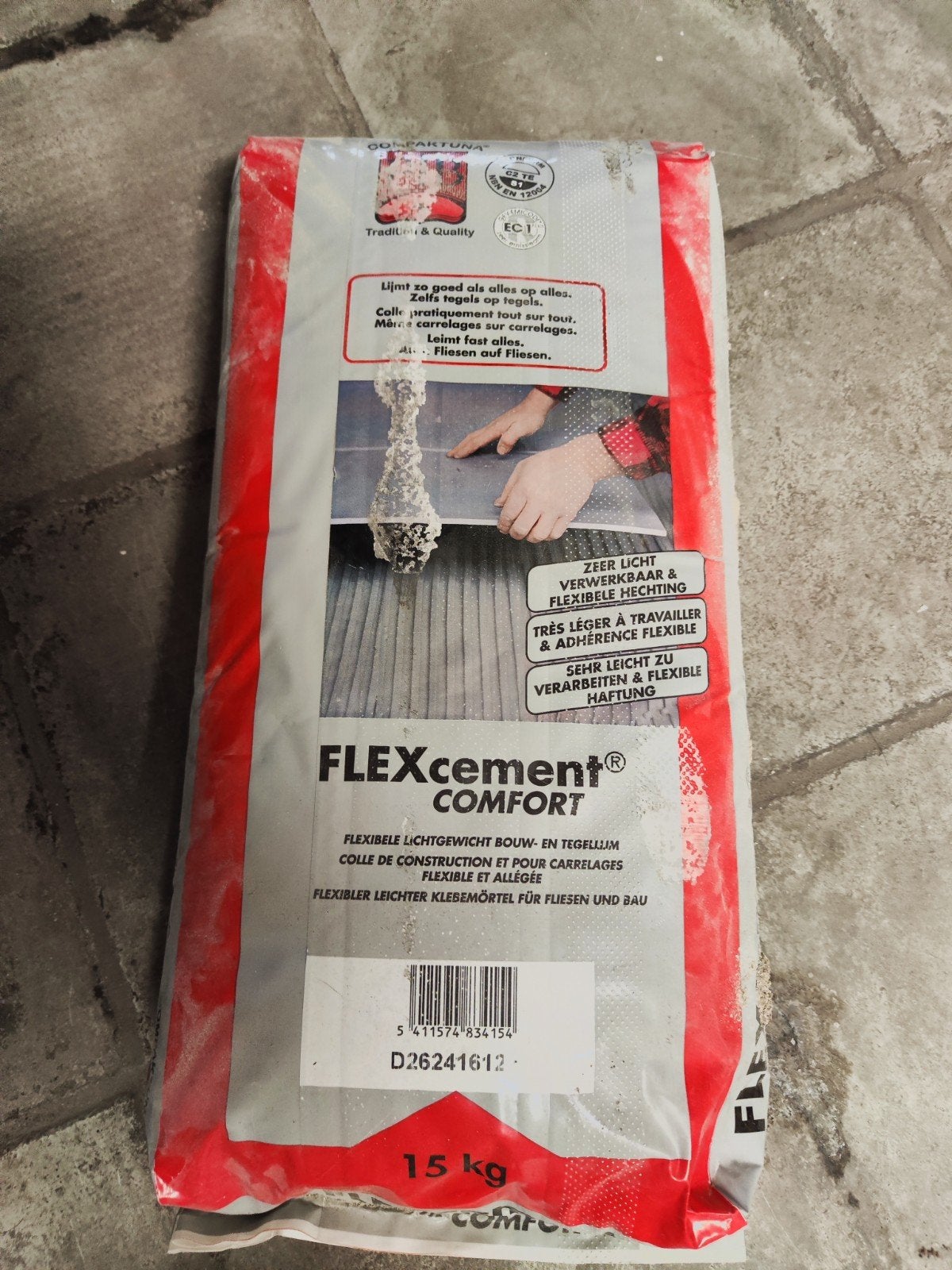 PTB Flexcement Comfort Flexibele Bouw- En Tegellijm 15kg, Doe-het-zelf en Bouw, Tegels, Ophalen