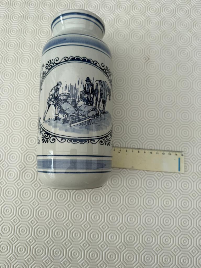 Delfts Blauw Handbeschilderde Vaas / Pot, Antiek en Kunst, Antiek | Vazen, Ophalen