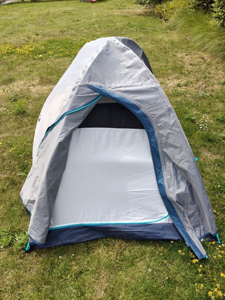 Decathlon MH100 2persoonstent, Caravans en Kamperen, Tenten, Ophalen, Zo goed als nieuw, Tot en met 2