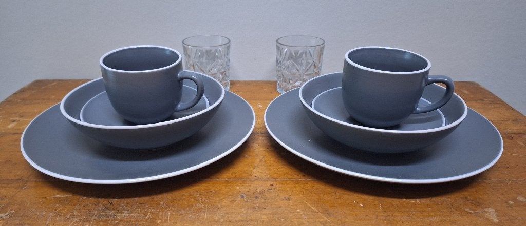 Serviesset voor kotstudent of starter, Ophalen, Gebruikt, Glas, Compleet servies