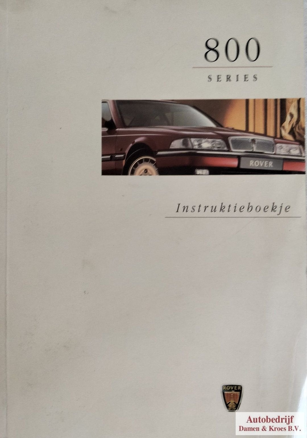 Instructieboekje Rover 800 RCL0075DUT, Enlèvement ou Envoi