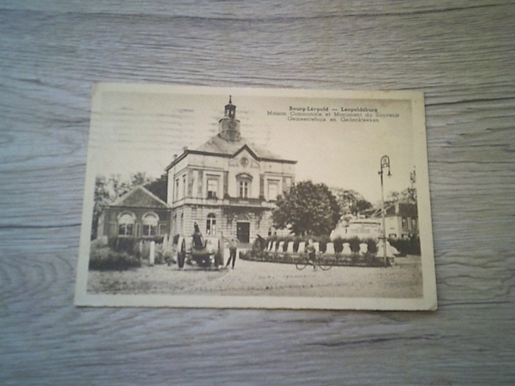 LEOPOLDSBURG: Gemeentehuis en Gedenkteken, Ophalen of Verzenden, Voor 1920, Gelopen, Limburg