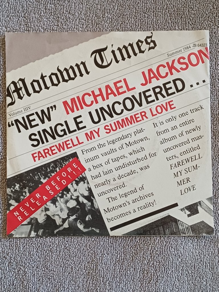 Michael Jackson – Farewell My Summer Love  1984  MINT, Cd's en Dvd's, 7 inch, Ophalen of Verzenden, Zo goed als nieuw, Beschermende buitenhoes