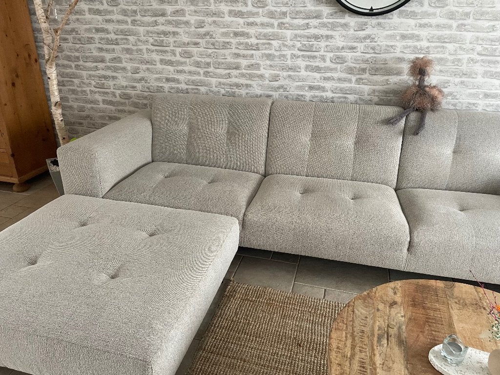 Zetel grijs beige, Ophalen, Zo goed als nieuw, Stof