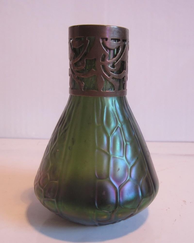 Vase Art nouveau ancien Kralik, irisé, vers 1900, Antiquités & Art, Envoi
