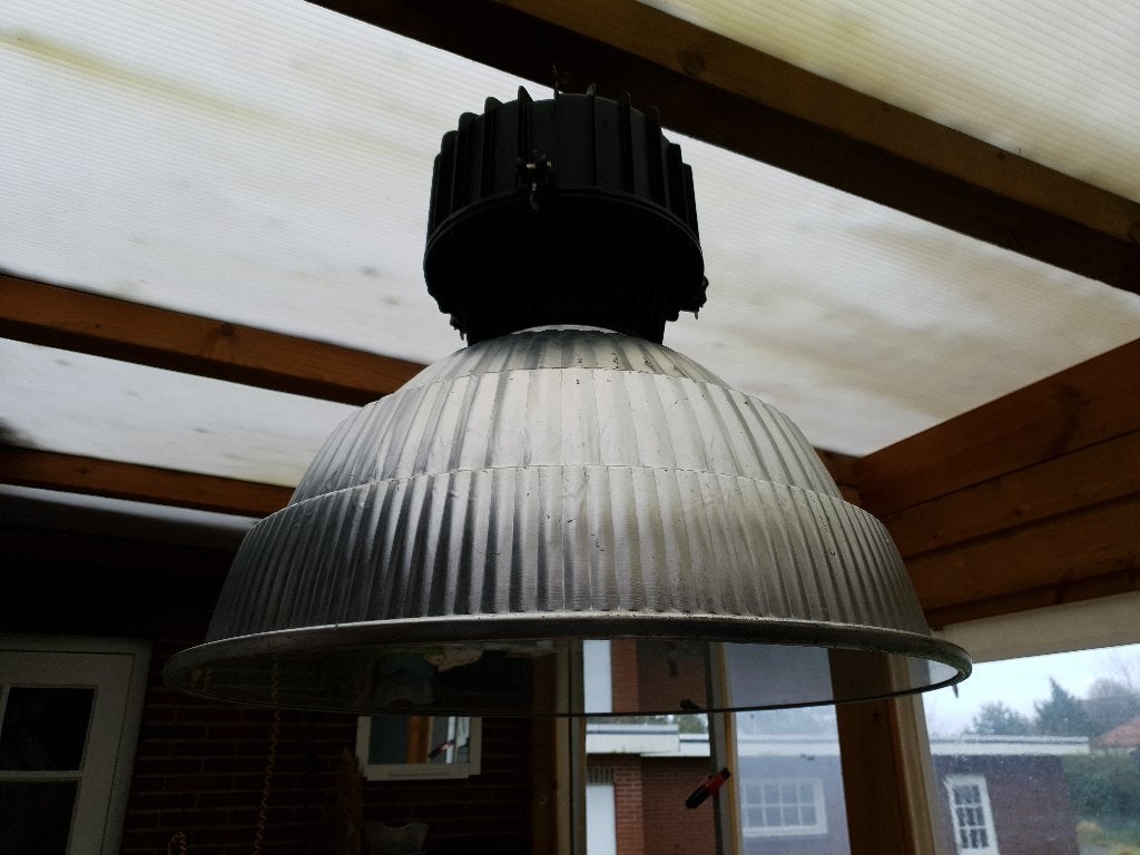 Le diamètre de la lampe Disano, Italie, d'une grande usine, Fabruikslamp, Verre, Comme neuf, Enlèvement