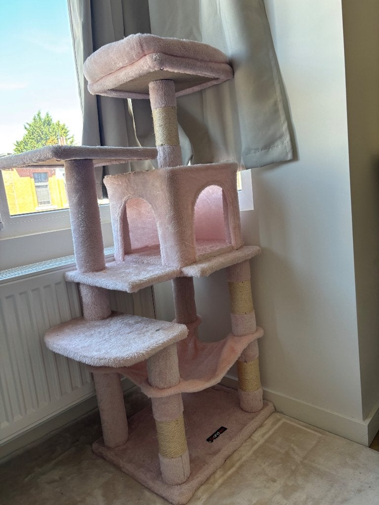 arbre à chat rose, Animaux & Accessoires, Meubles griffoirs pour chats, Enlèvement, Comme neuf, Pièces de meubles à gratter