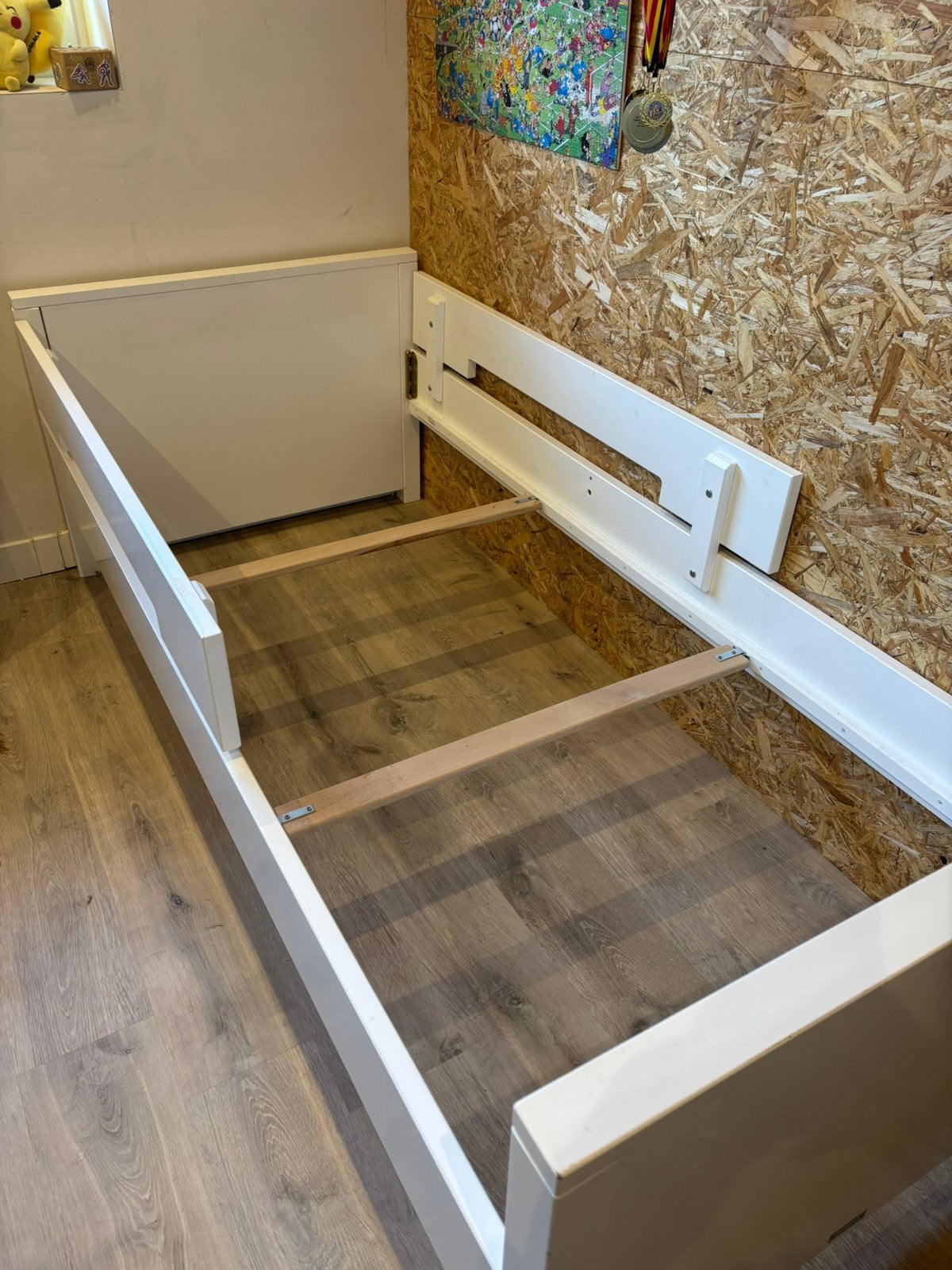 Matras + lattenbodem, Ophalen, Gebruikt, Wit