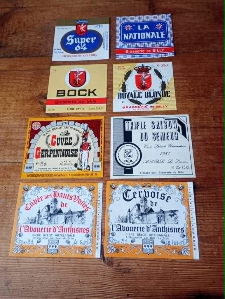 Brasserie bière lot d'étiquettes Silly, Enlèvement ou Envoi, Comme neuf, Autres types, Autres marques