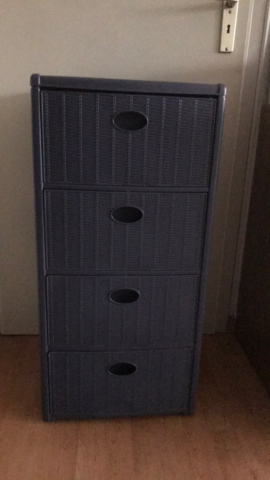 Commode 4 tiroirs bleue plastique 39/36/80 cm, Comme neuf