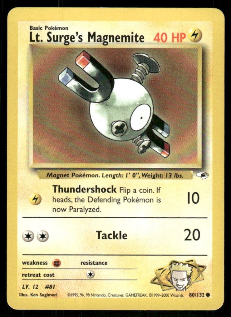 Lt. Surge's Magnemite 80/132 - Gym Heroes (NM), Envoi, Utilisé