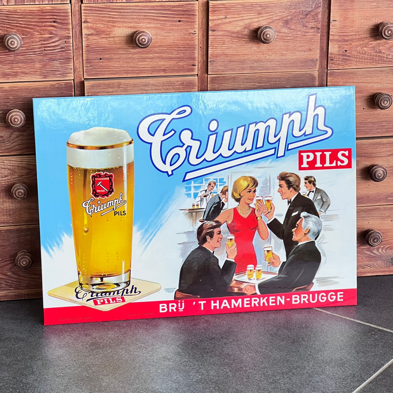 Pub carton Triumph t’Hamerken Brugge 1972, Enlèvement ou Envoi, Comme neuf