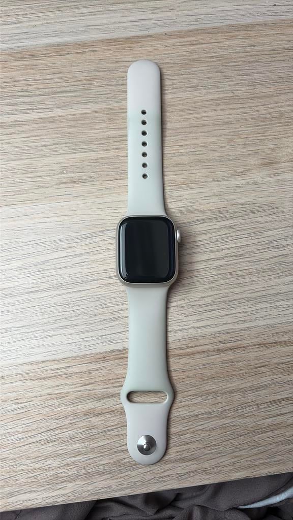 Apple Watch Series 7 Starlight 41mm, Ophalen, Zo goed als nieuw, Zilver, IOS