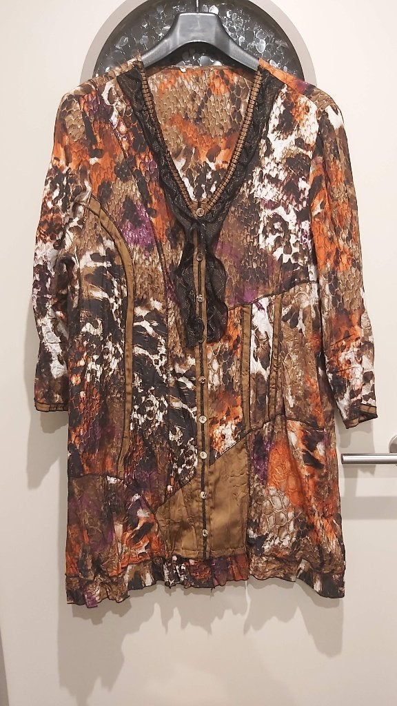 Biba Tuniek met Dierenprint en Kant, XL, Overige kleuren, Blouse of Tuniek, Biba, Ophalen of Verzenden