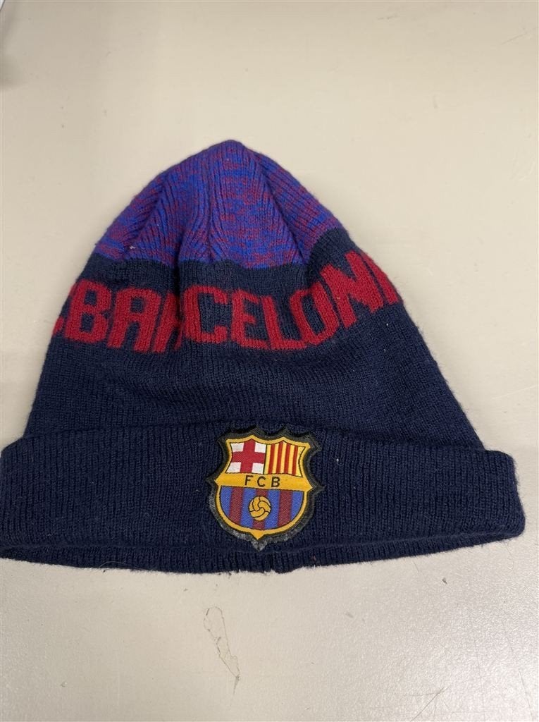 FC Barcelona Jongens Blauw Gestreepte Acryl Muts, Verzamelen, Sportartikelen en Voetbal, Zo goed als nieuw, Ophalen of Verzenden