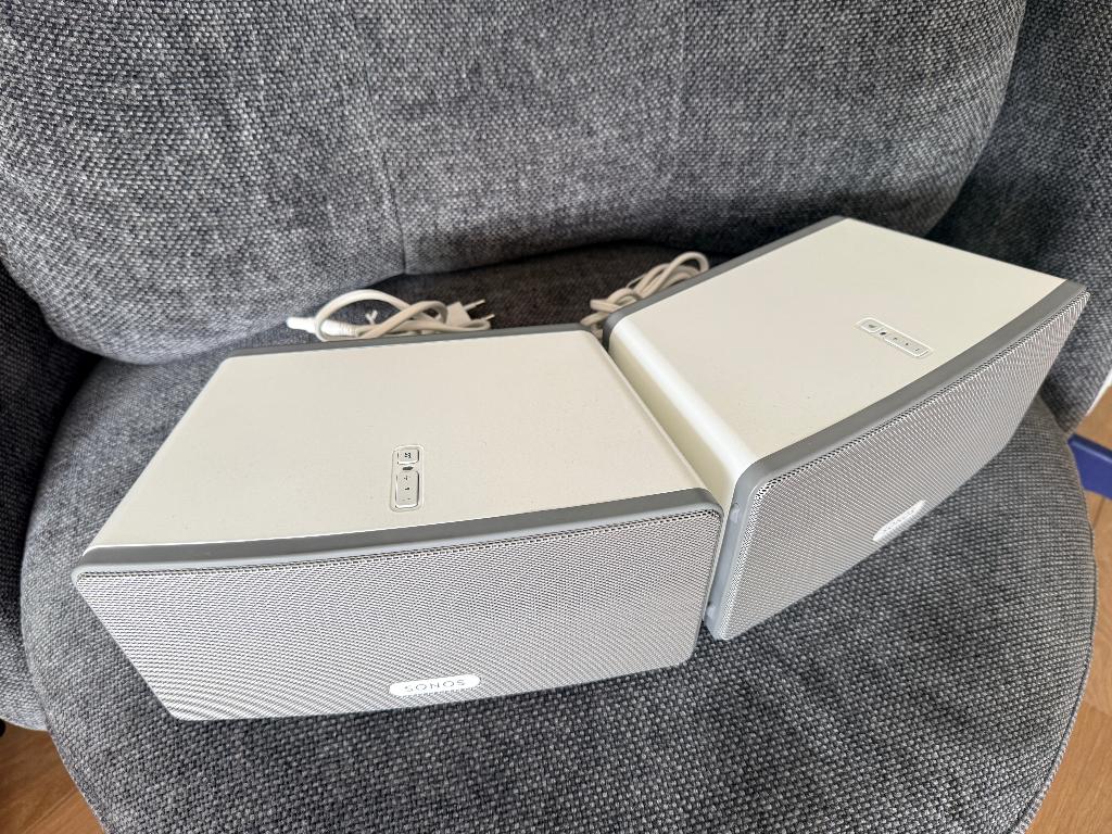 Sonos Play 3 x2 WIT luidsprekers (wifi/internet), Gebruikt, Ophalen of Verzenden, 60 tot 120 watt, Surroundset zonder subwoofer