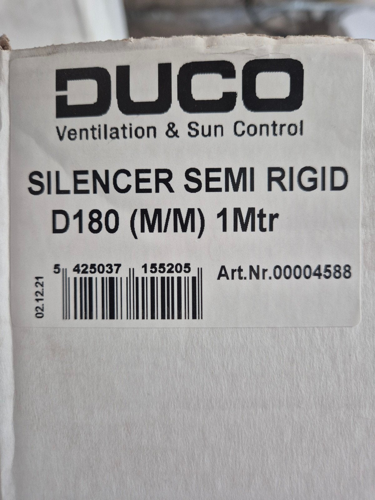 DUCO silencer semi rigid d180 1m, Doe-het-zelf en Bouw, Ophalen of Verzenden, Nieuw, Minder dan 2 meter, 80 mm of meer