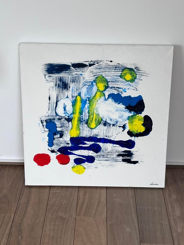 Abstract werk Catharina Rooms 60x60, Antiek en Kunst, Ophalen