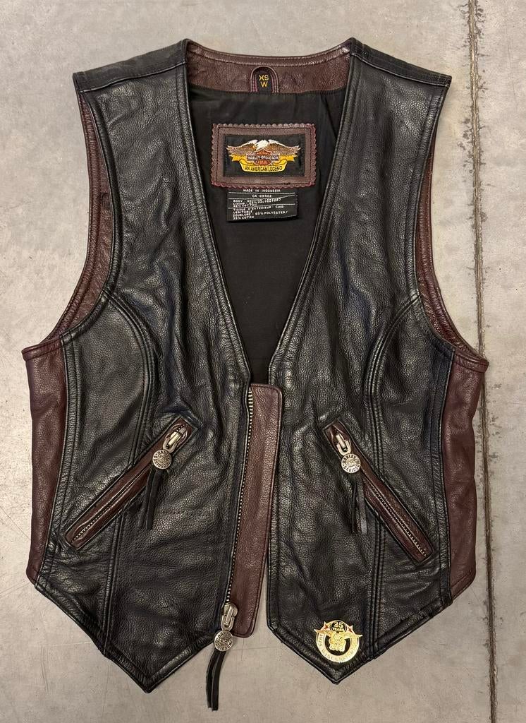 Vest Harley Davidson, dames, maat XS W, Motoren, Ophalen, Tweedehands, Dames, Jas | leer