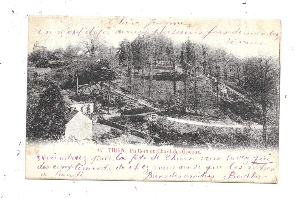 Thuin NA180: Un Coin du Chant des Oiseaux 1902, Envoi, Avant 1920, Affranchie, Hainaut