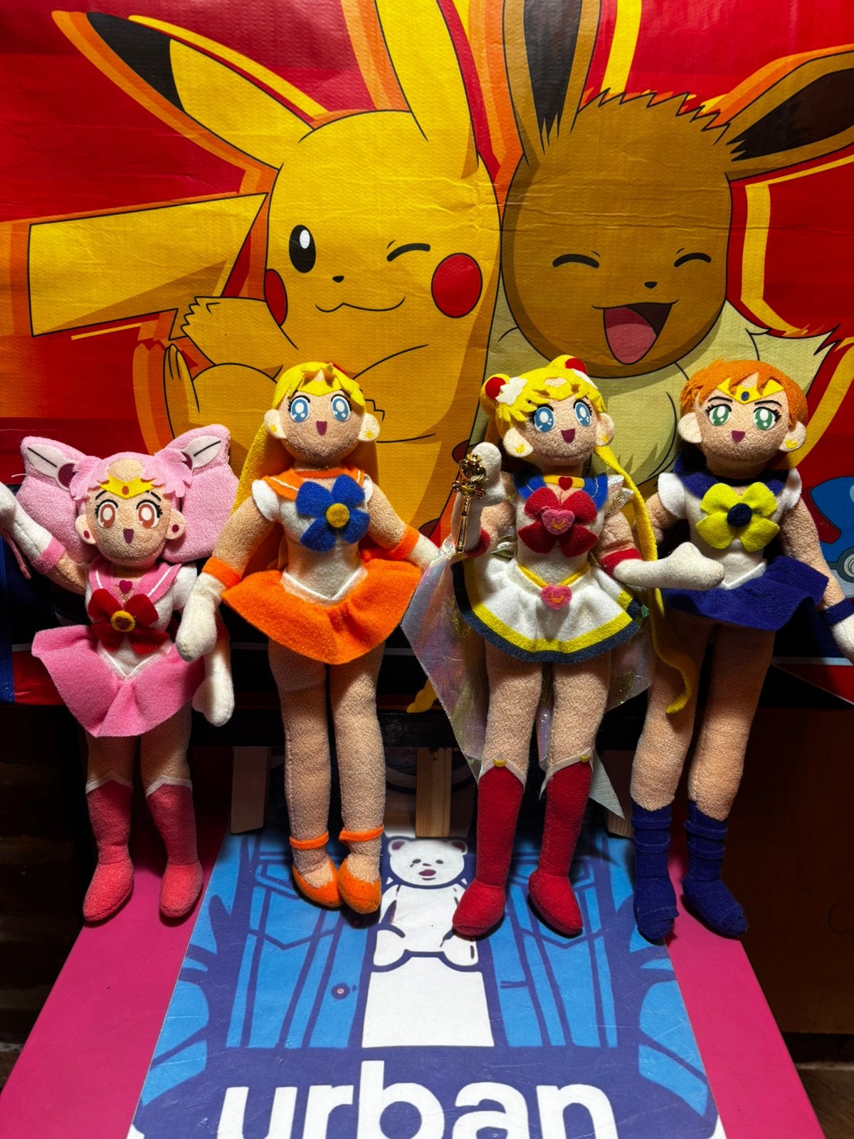 Set van 4 knuffels Sailor Moon Banpresto 1994 Japan, Ophalen of Verzenden, Gebruikt
