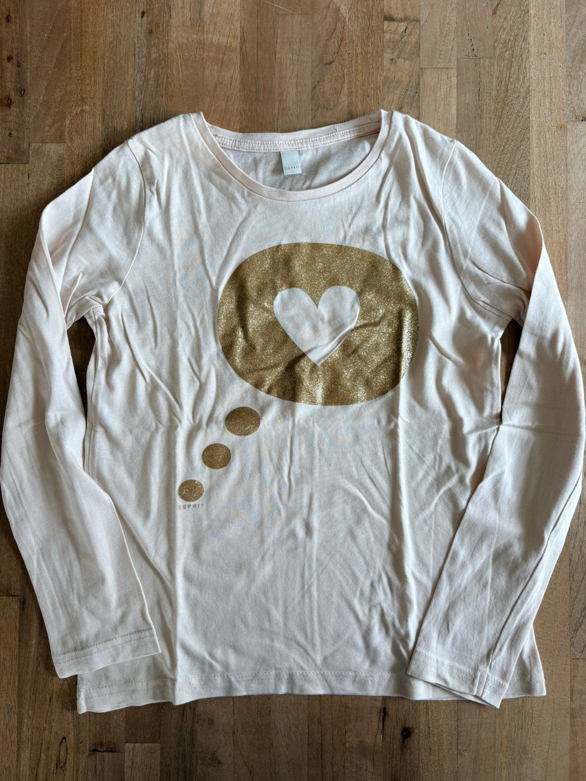 Licht zalmroze longsleeve Esprit, maat 128/134, Enfants & Bébés, Vêtements enfant | Taille 128, Enlèvement ou Envoi, Comme neuf