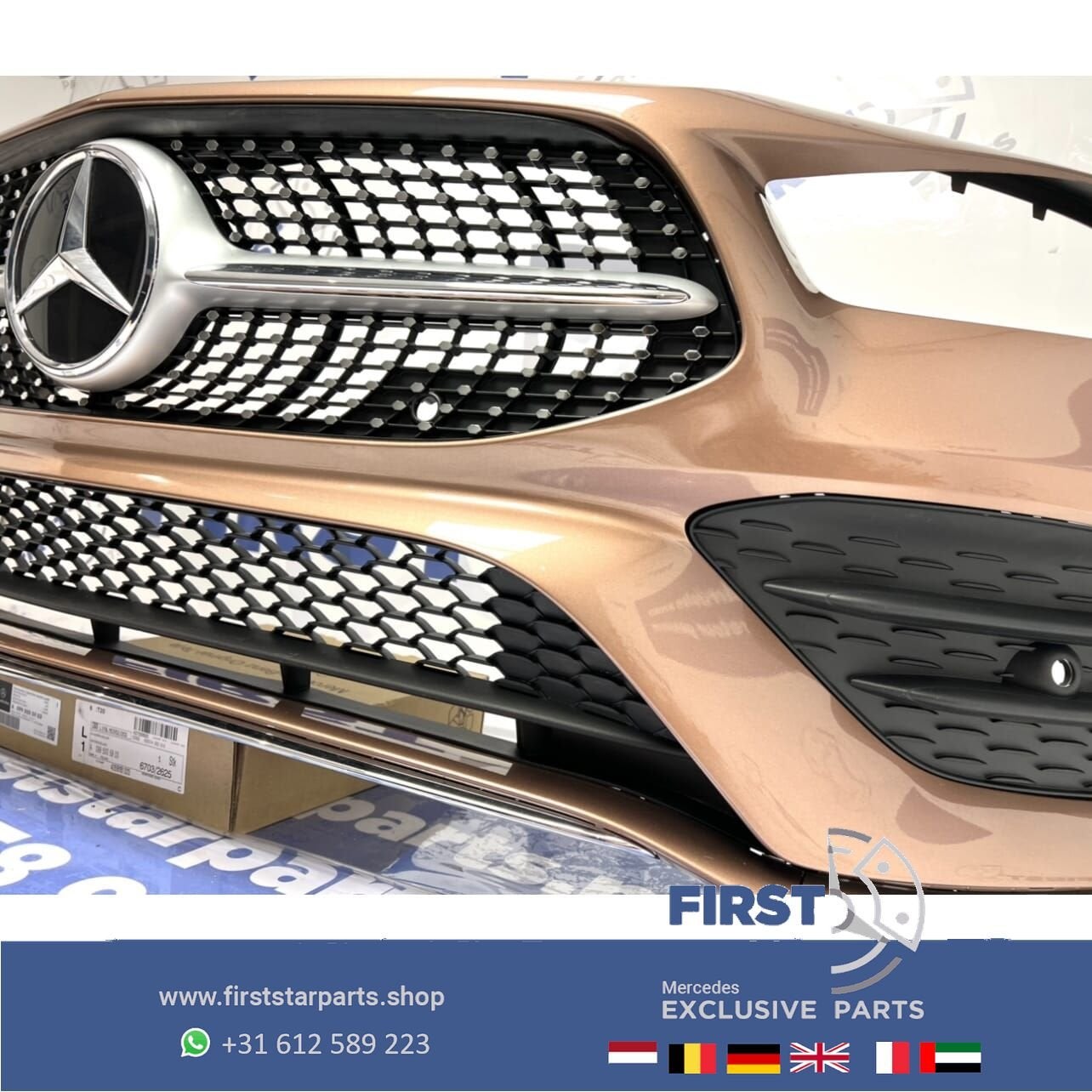 W118 C118 CLA AMG VOORBUMPER ROSE  + DIAMOND GRIL 2018-2023, Utilisé, -, Avant, -