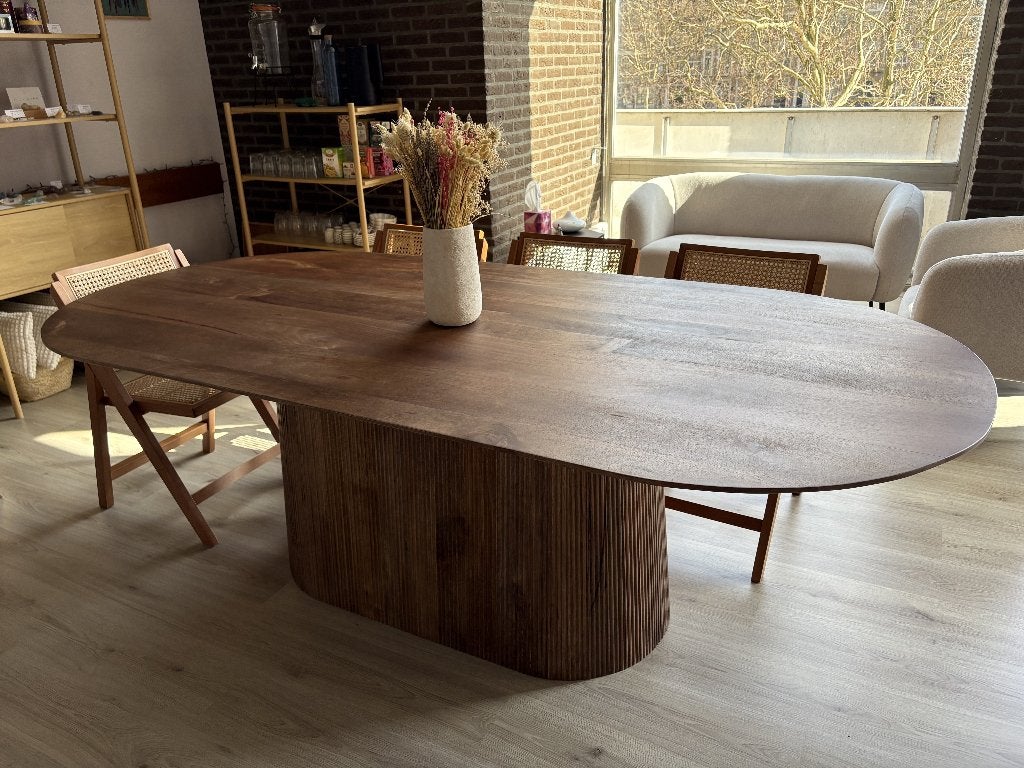 Eettafel in mangohout, Enlèvement, Neuf