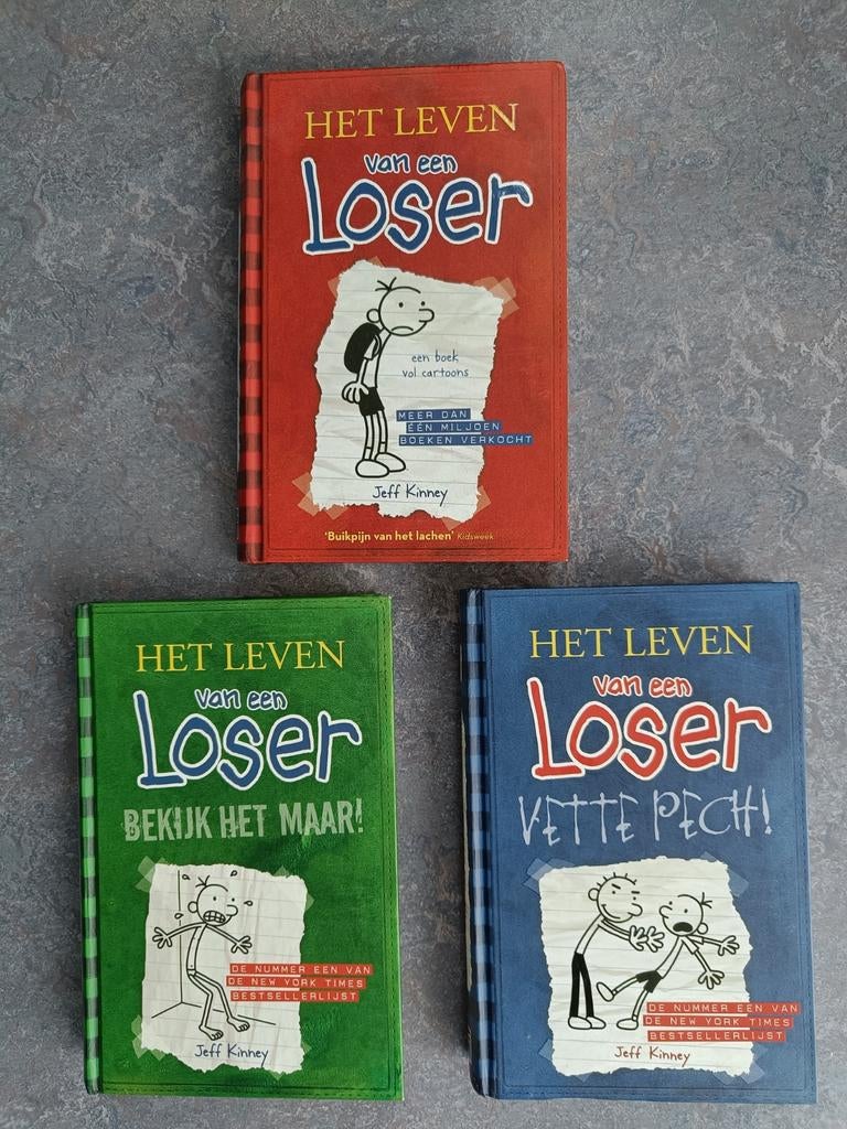 Het leven van een loser, Jeff Kinney (3 boeken), Ophalen, Zo goed als nieuw, Jeff Kinney, Fictie