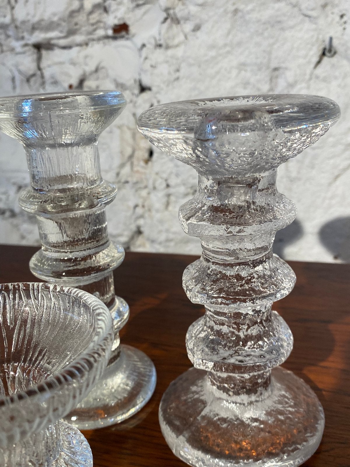 Vintage kandelaars Sarpaneva ea design glas, Antiek en Kunst, Ophalen of Verzenden
