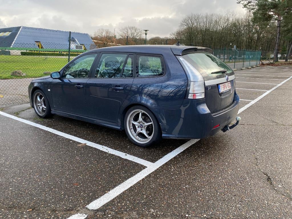 SAAB 9 - 3 ESTATE Benzine - LPG, Auto's, Saab, 4 deurs, 4 cilinders, Blauw, Leder en Stof