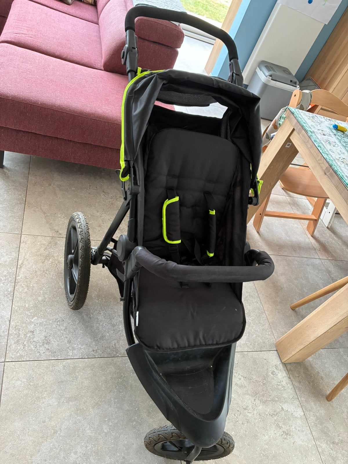 Hauck Runner Buggy - zwart/neon geel, Autres marques, Comme neuf, Enlèvement, Poussette