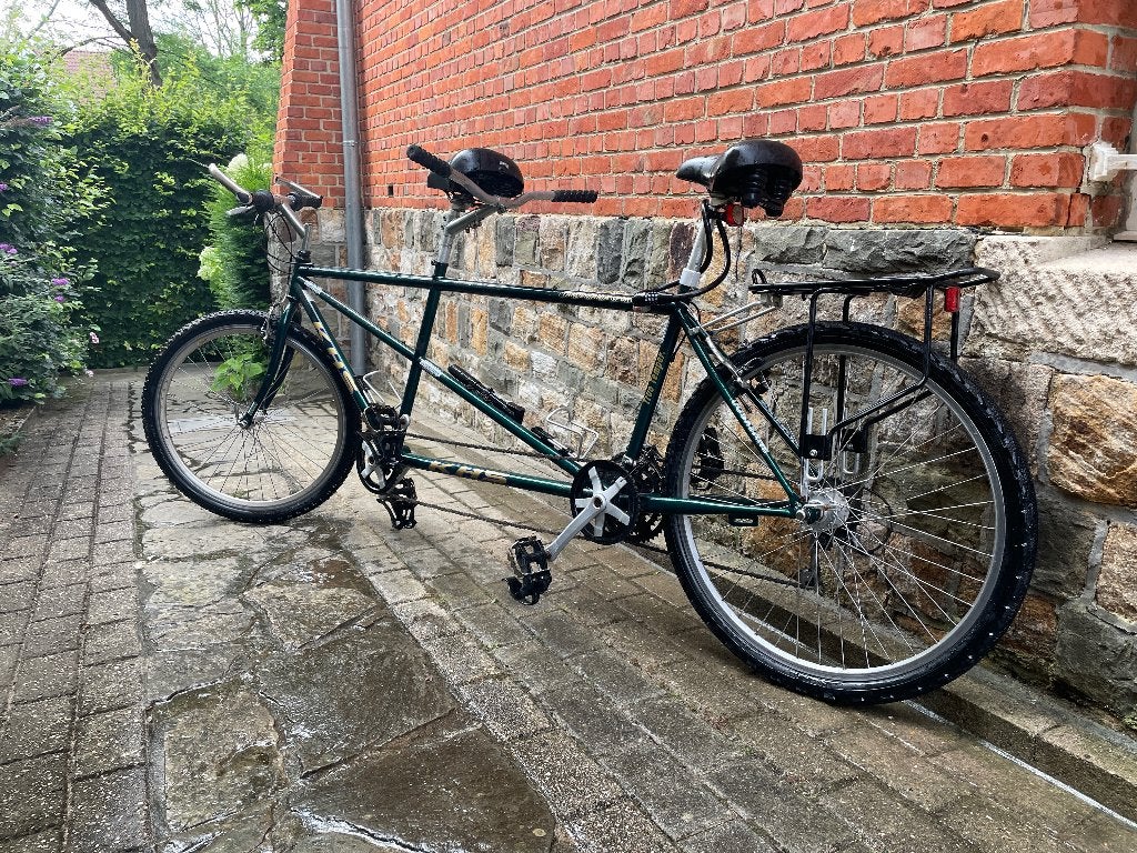 Mountainbike tandem, Fietsen en Brommers, Fietsen | Tandems, Ophalen, Gebruikt, 15 tot 20 versnellingen, Velgrem