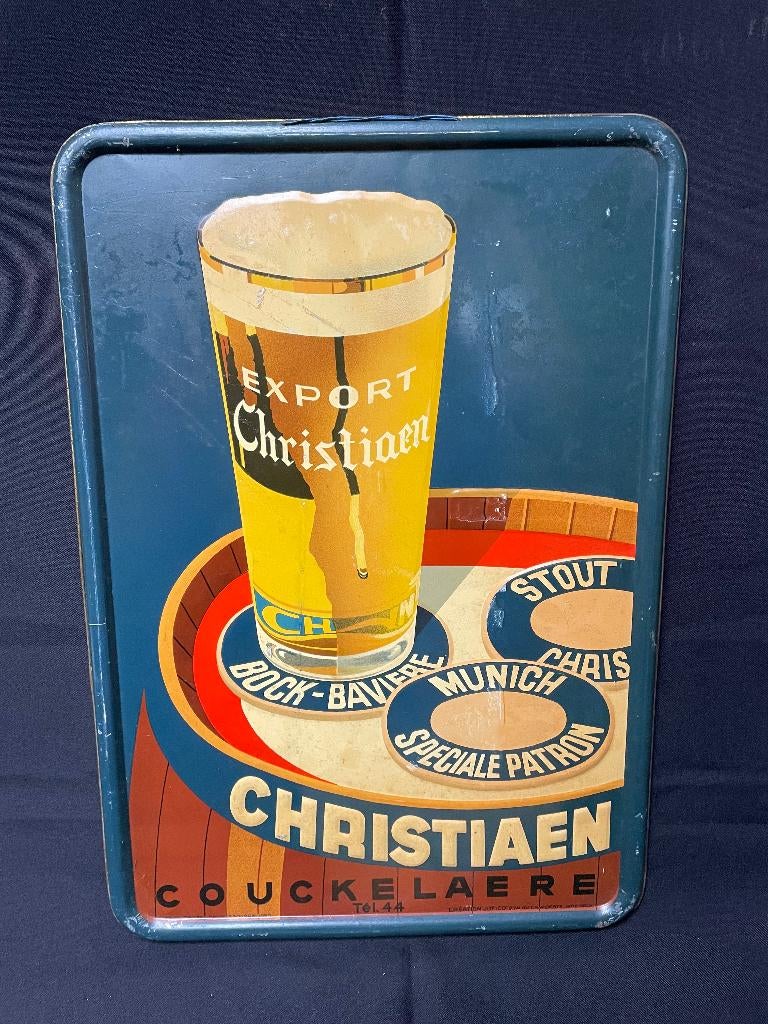 bordje brouwerij Christiaen  Koekelare, Enlèvement ou Envoi, Panneau, Plaque ou Plaquette publicitaire, Autres marques