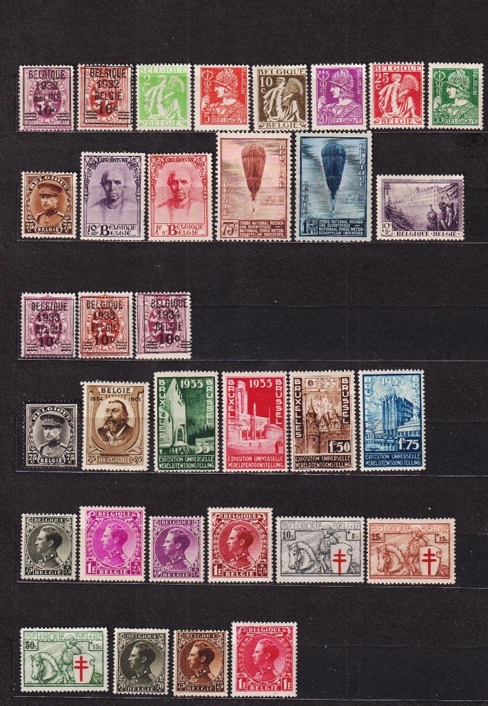 België 1932-1934, Verzenden, Postfris, Spoor van plakker