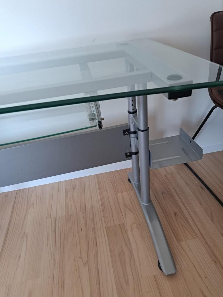Glazen computertafel, Ophalen, Gebruikt, Vintage, Computerbureau