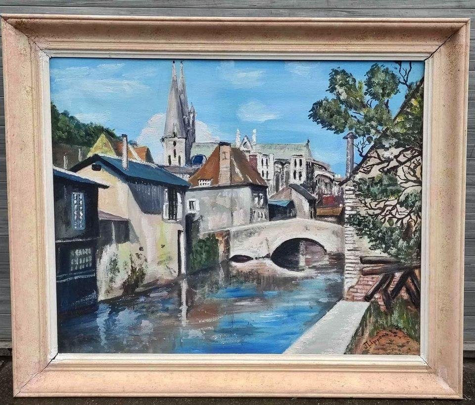 Huile sur toile signe j lippens, Antiek en Kunst, Ophalen of Verzenden, Doek