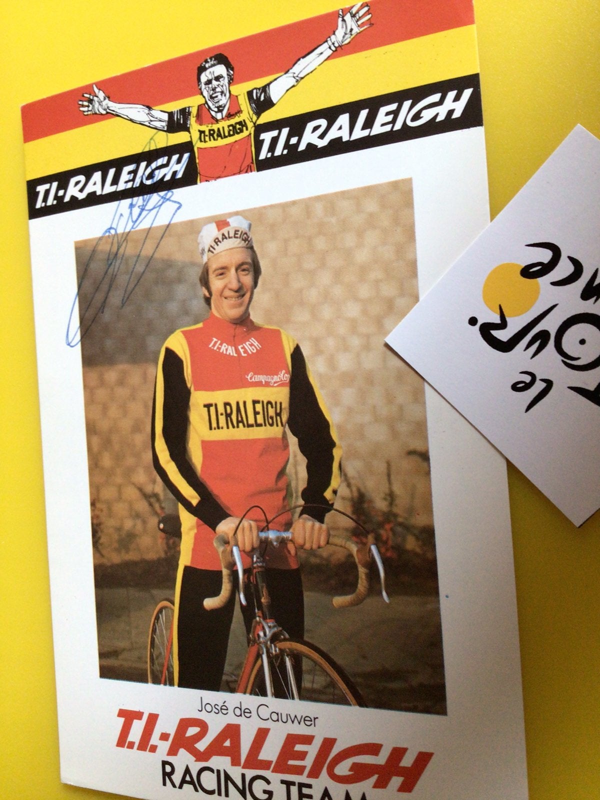 Wielerkaart ti raleigh jose de cauwer signe, Verzenden, Zo goed als nieuw
