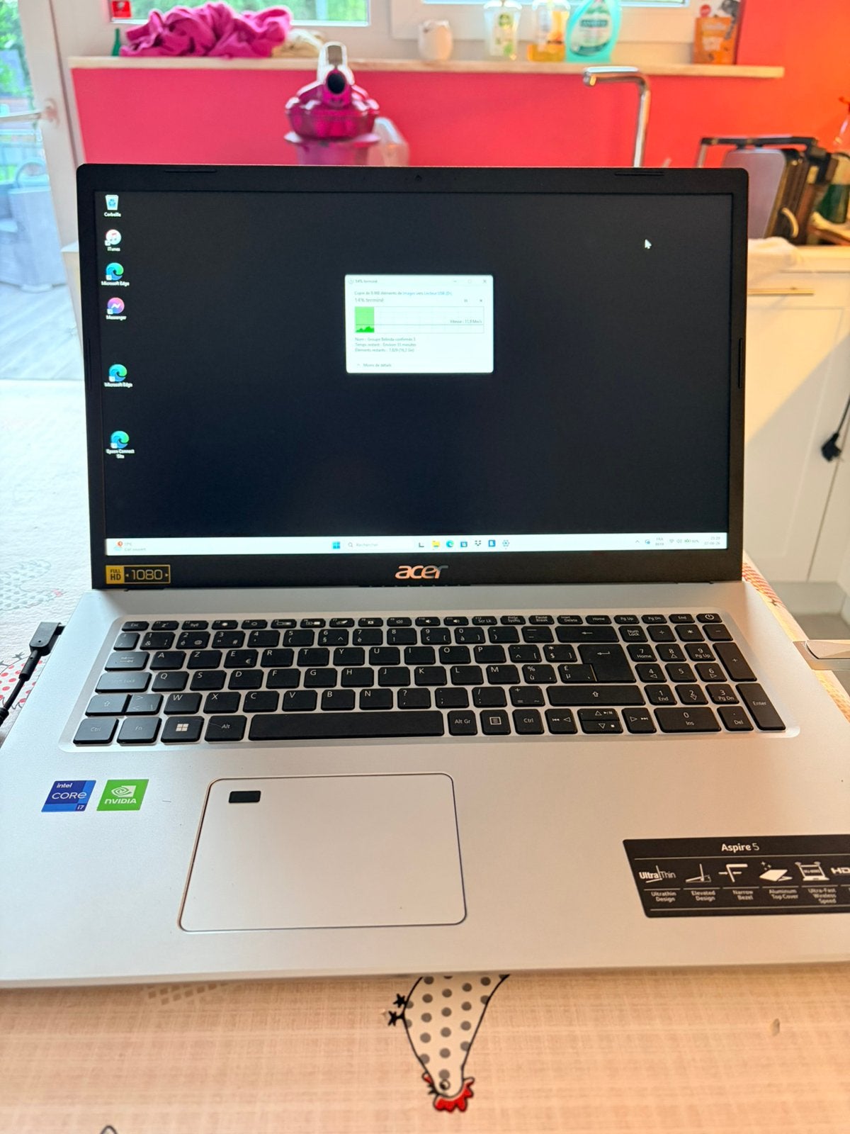 acer aspire i7-laptop, Ophalen, Met videokaart, Zo goed als nieuw, SSD