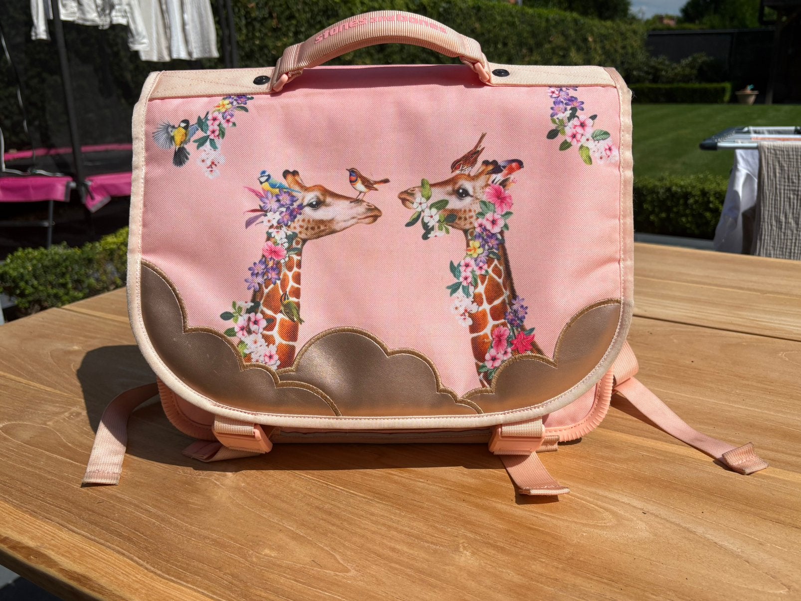 Boekentas Stones and Bones, Bijoux, Sacs & Beauté, Sacs | Cartables, Enlèvement, Comme neuf, Rose, Porte-documents ou Cartable