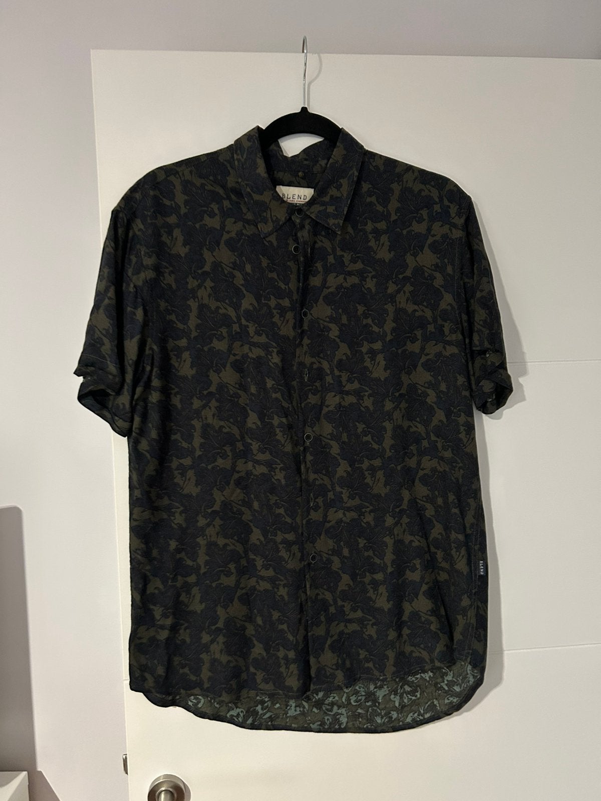 Hemd korte mouwen.Blend.M, Kleding | Heren, Overhemden, Ophalen of Verzenden, Zo goed als nieuw, Groen, Halswijdte 39/40 (M)