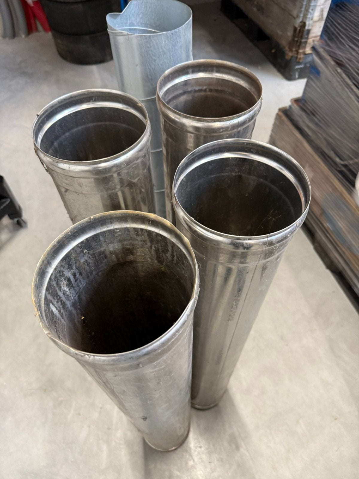 Enkelwandig rvs inox rook kanaal 4 stuks 150mm, Doe-het-zelf en Bouw, Ophalen, Inox, Nieuw, Rechte buis