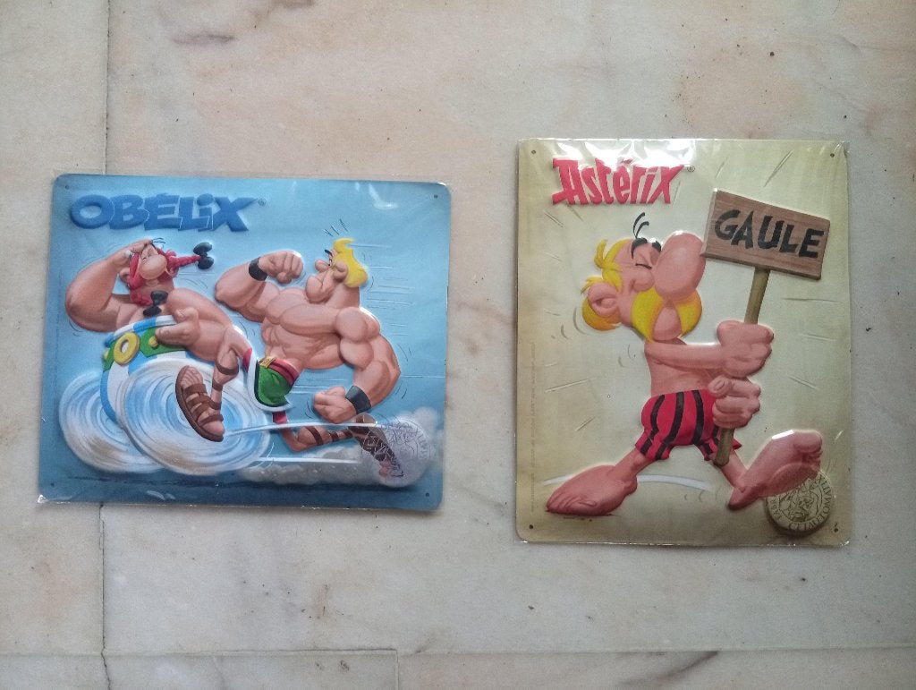2 plaques en métal "Asterix & Obelix" (2008 - neuves)., Collections, Enlèvement ou Envoi, Astérix et Obélix, Neuf, Image, Affiche ou Autocollant