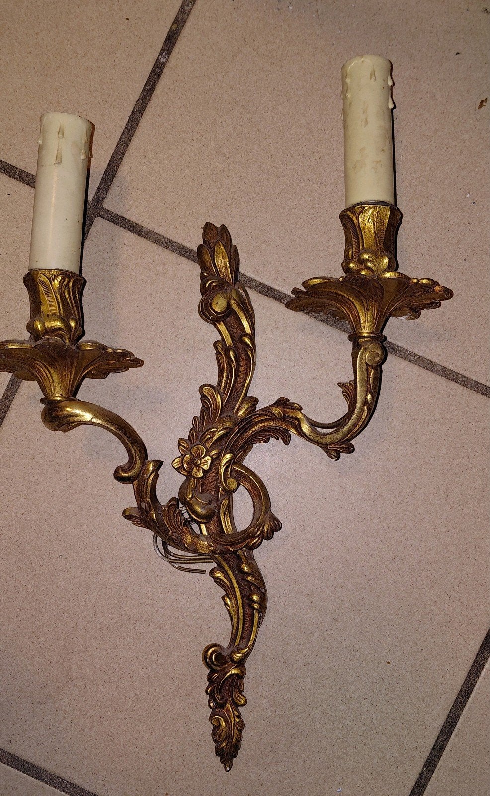 louis XV stijl bronzen muurlamp, Antiek en Kunst, Ophalen