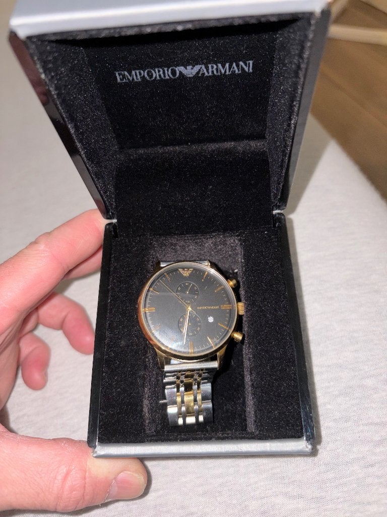 Armani Horloge goud zilver, Gebruikt, Polshorloge, Goud, Goud