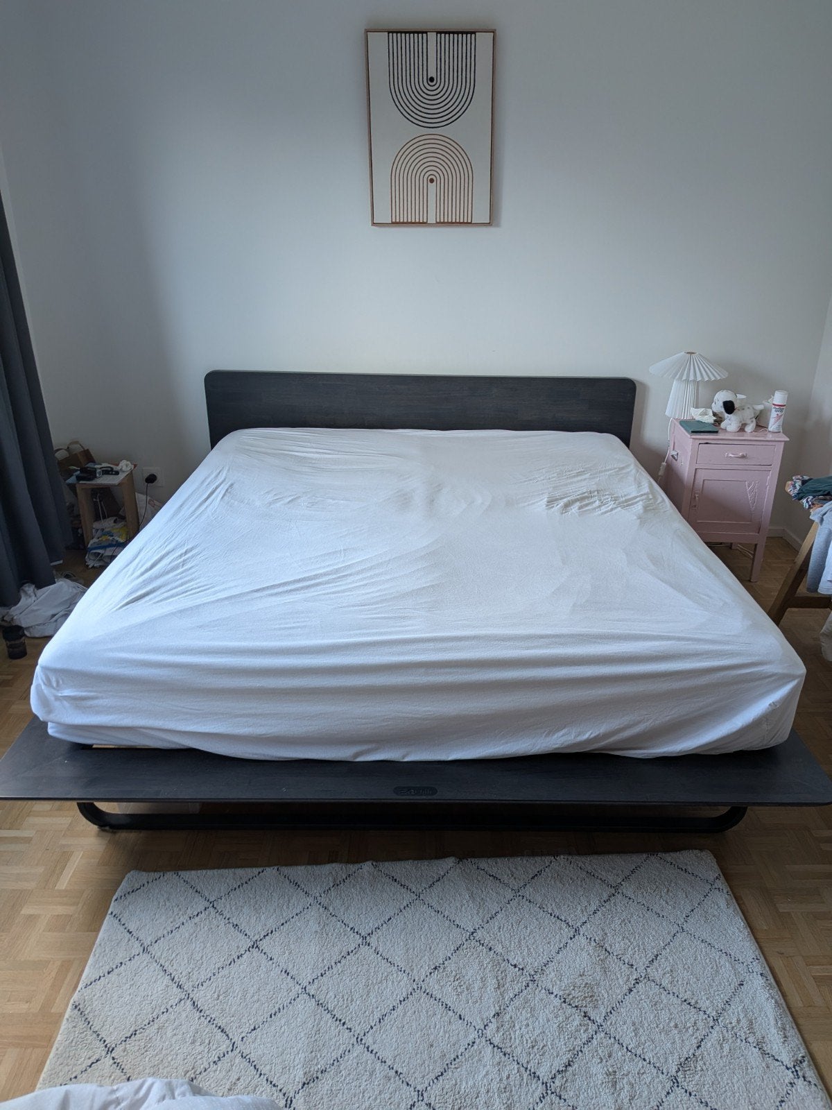 magnifique cadre de lit Equilli, Maison & Meubles, 210 cm, Comme neuf, Enlèvement, Sommier