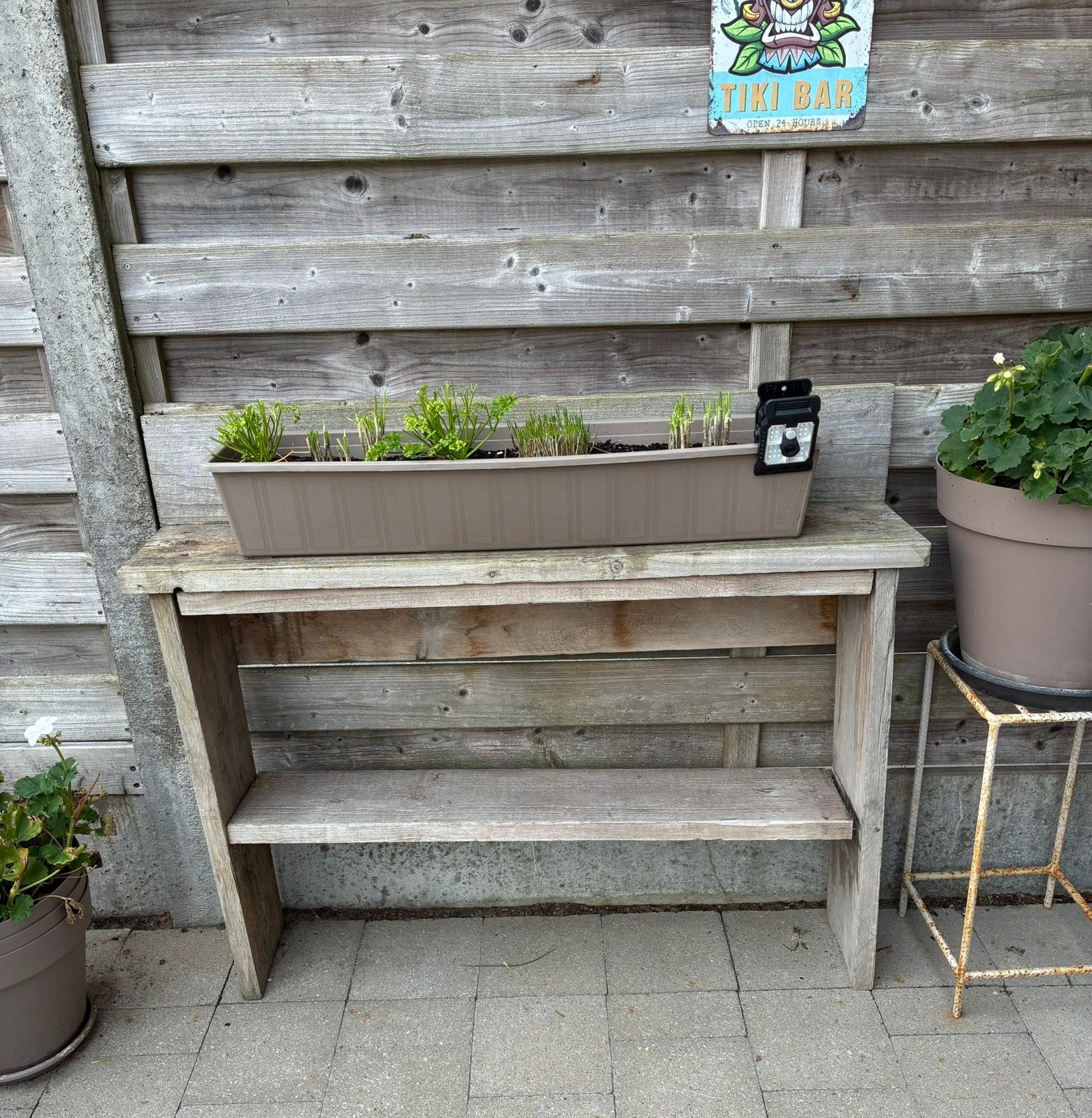 steigerhout meubel  voor planten of kruiden decoratie enz, Ophalen, Zo goed als nieuw, Hout